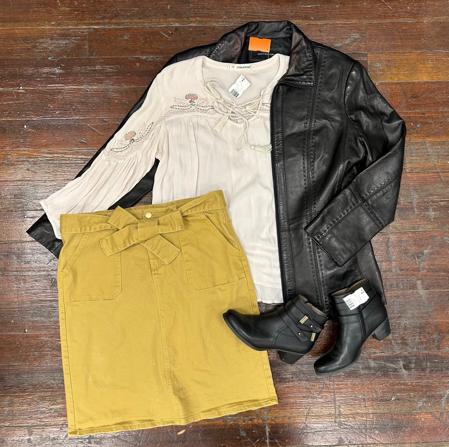 the main street exchange tan/mustard Skirts, 14
