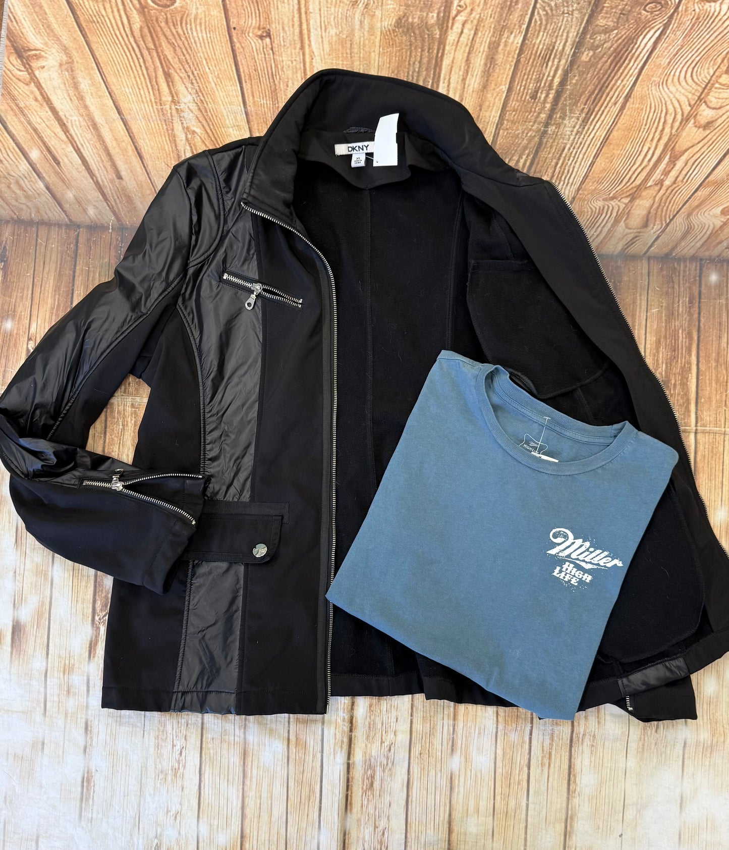 DKNY black Jackets/Coats, xl