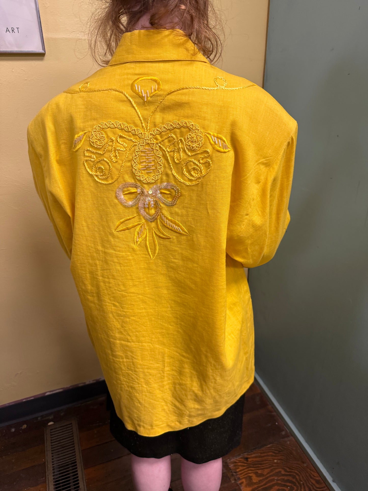 Adolfo Int yellow Vintage blazer, medium