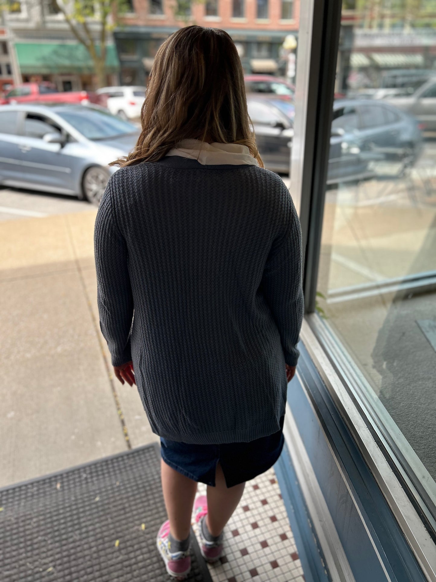 Market & Spruce Blue Cardigans, L