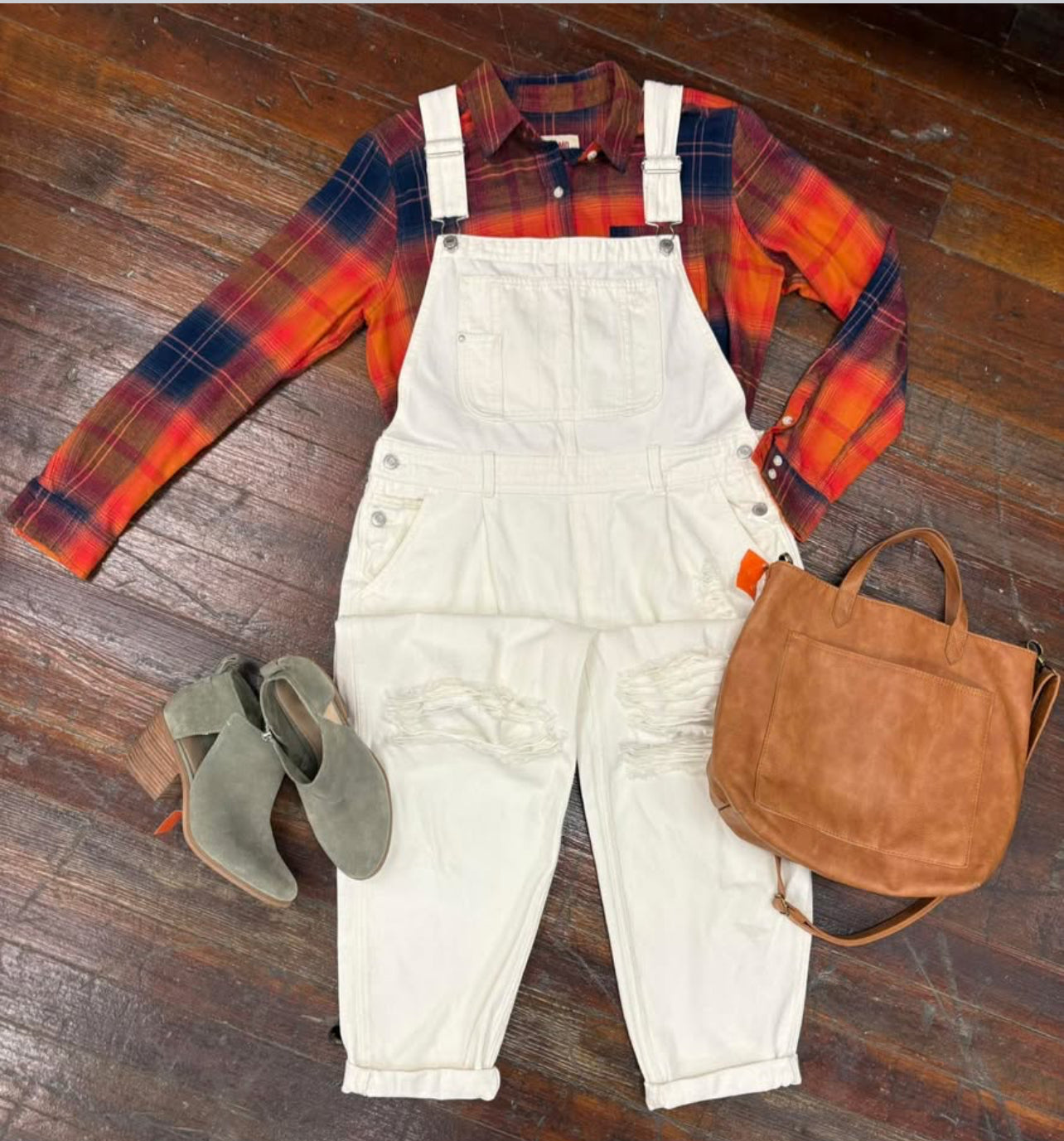 & Denim White Overalls, L