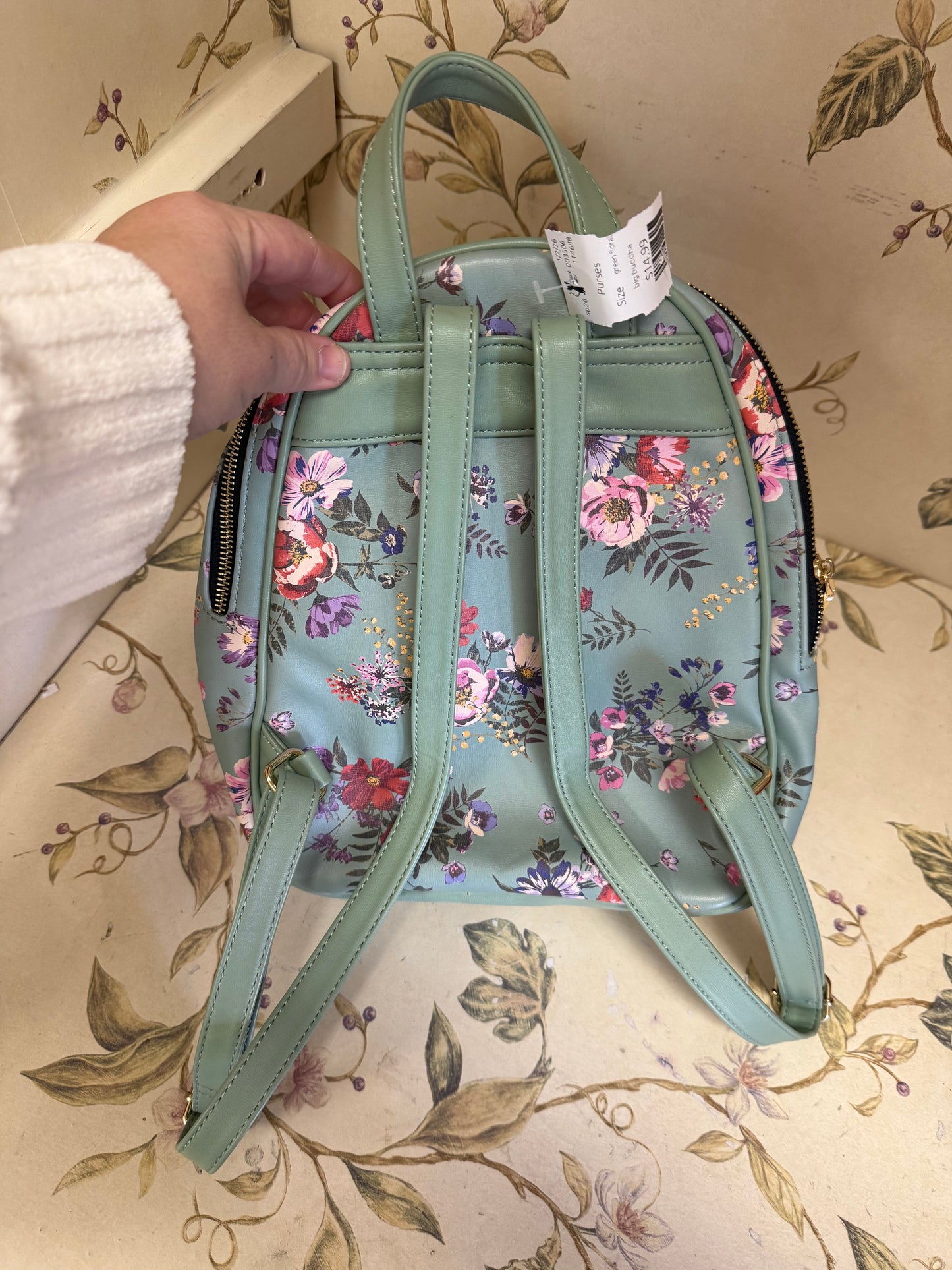 big buddha green floral Purses