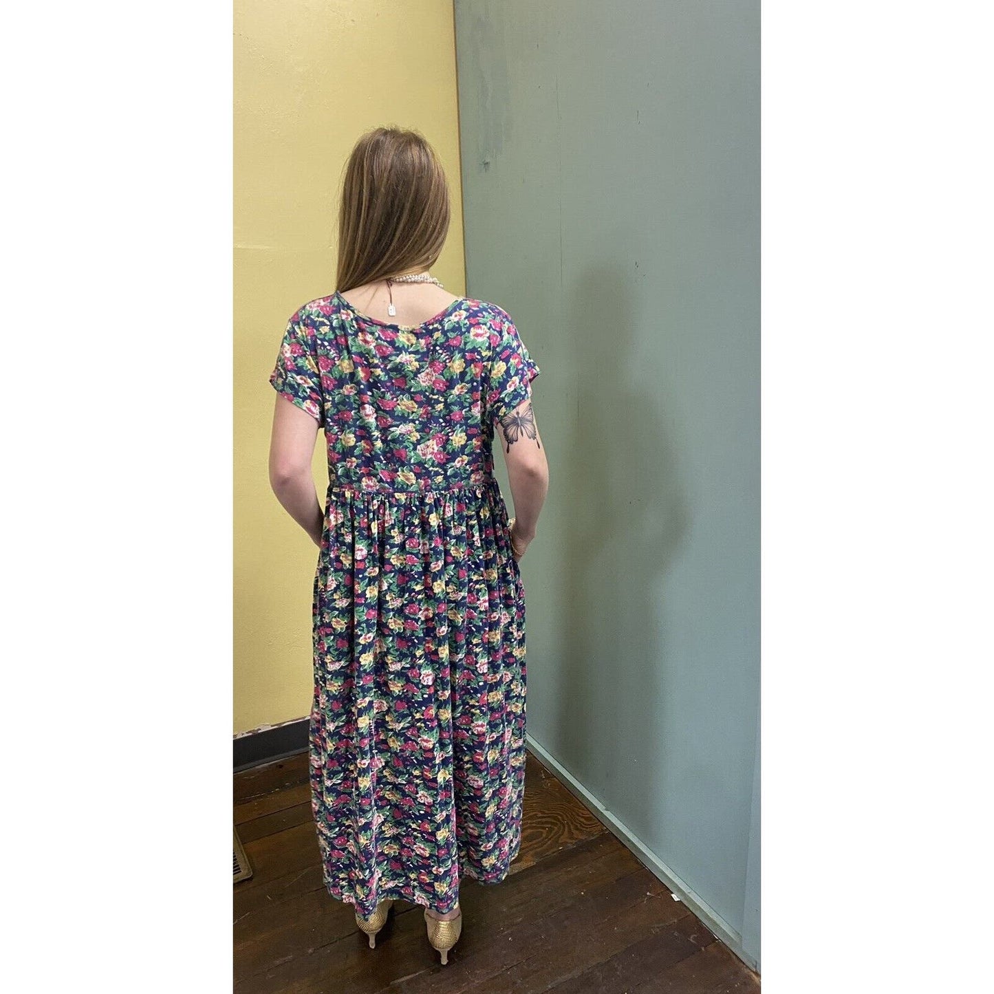 Vintage 90’s Cotton Floral Print Babydoll Dress Size XL