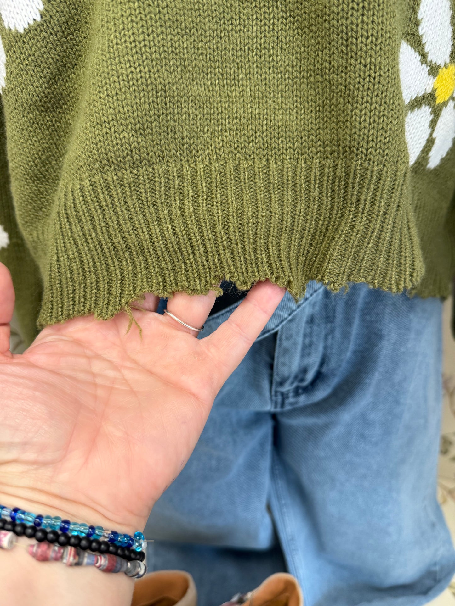Just Polly Green Sweaters, medium