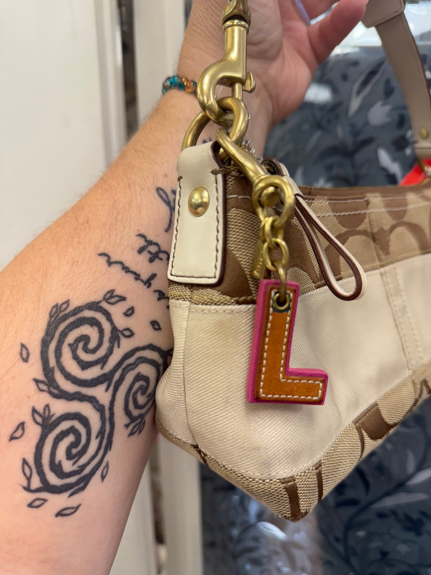 Coach Cream / Brown Purses, Small
