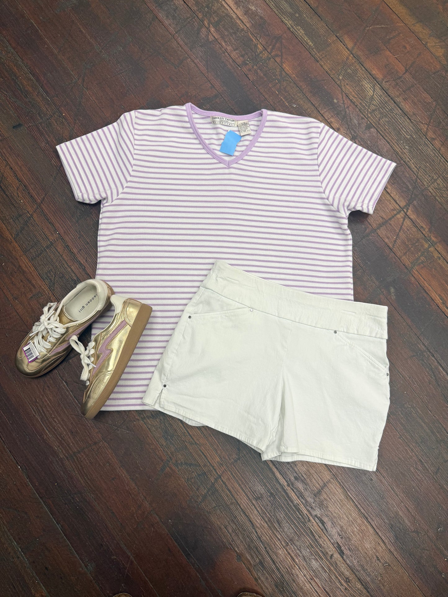 Carolyn Taylor Purple/White Tops, L