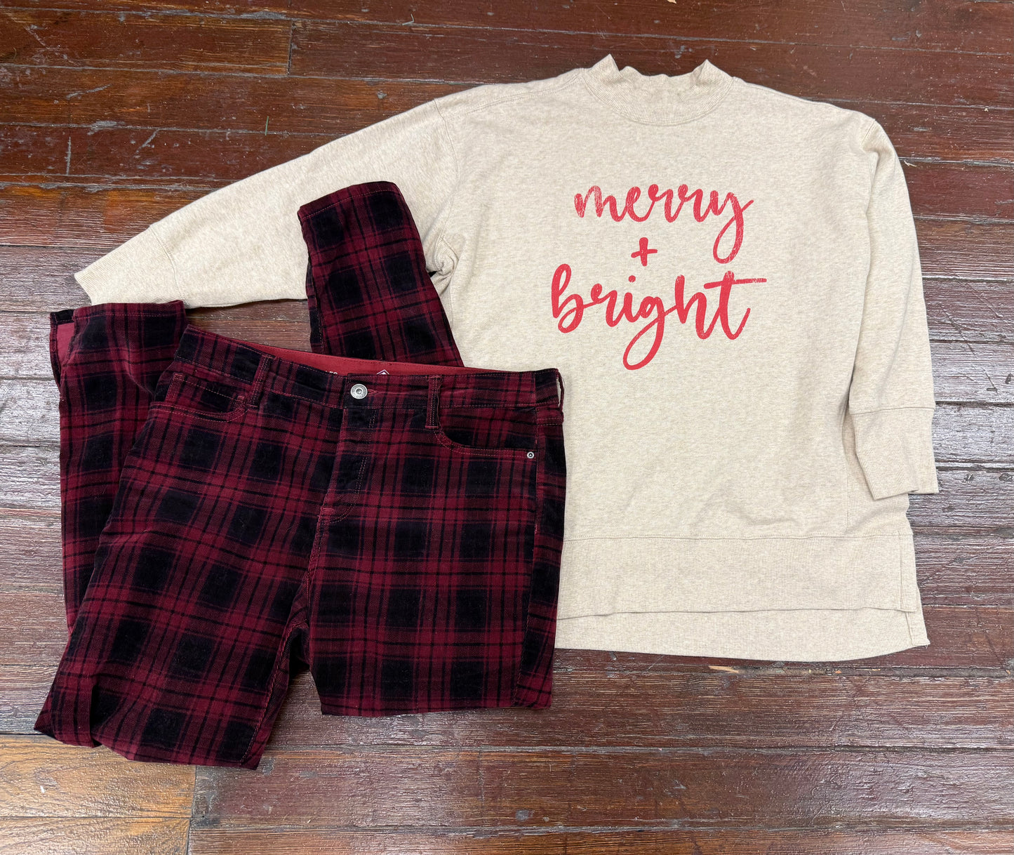 St John's Bay Red plaid Pants, 14