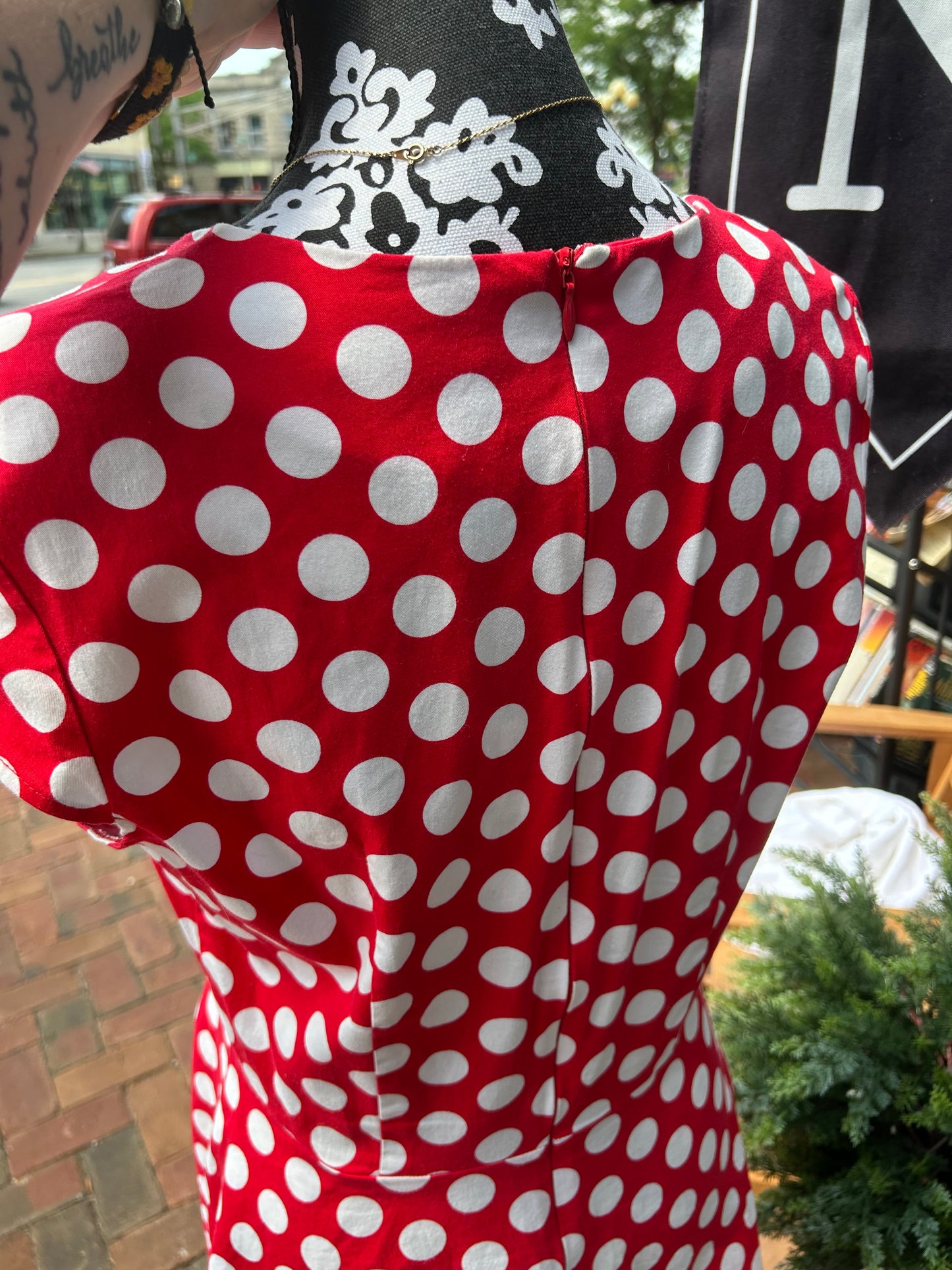 Muadress Red Polka Dot Dresses, L