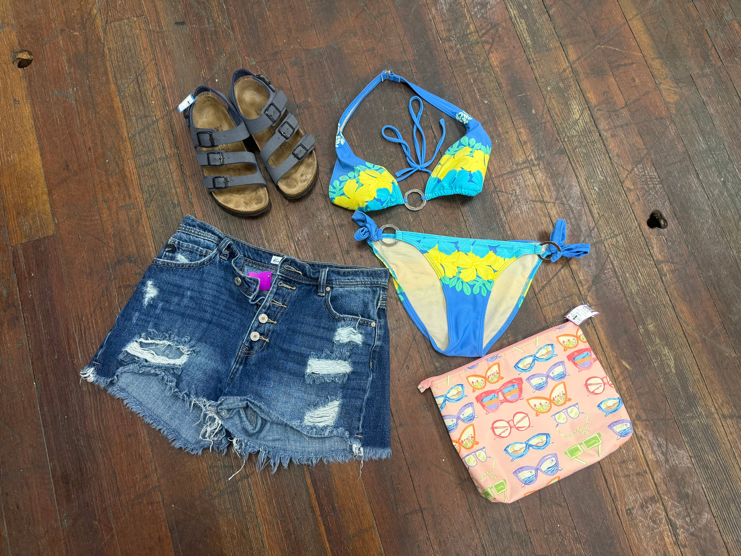 st tropez swimwear blue swimsuit, large