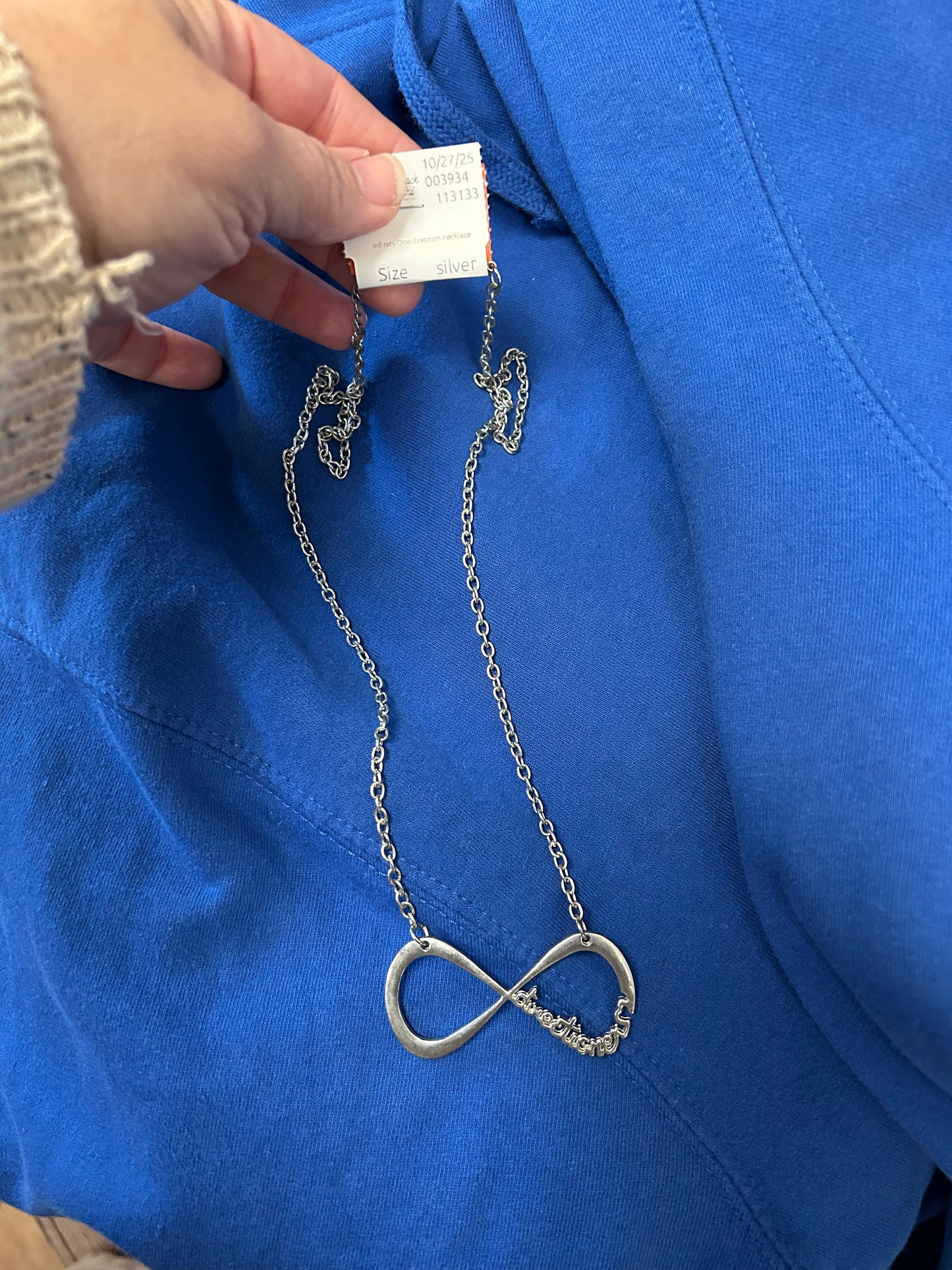 silver Infinity One direction necklace