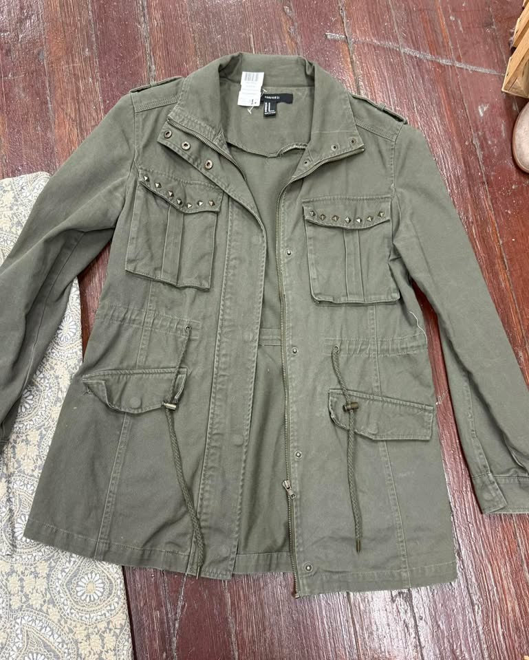forever 21 olive green Jackets/Coats, medium