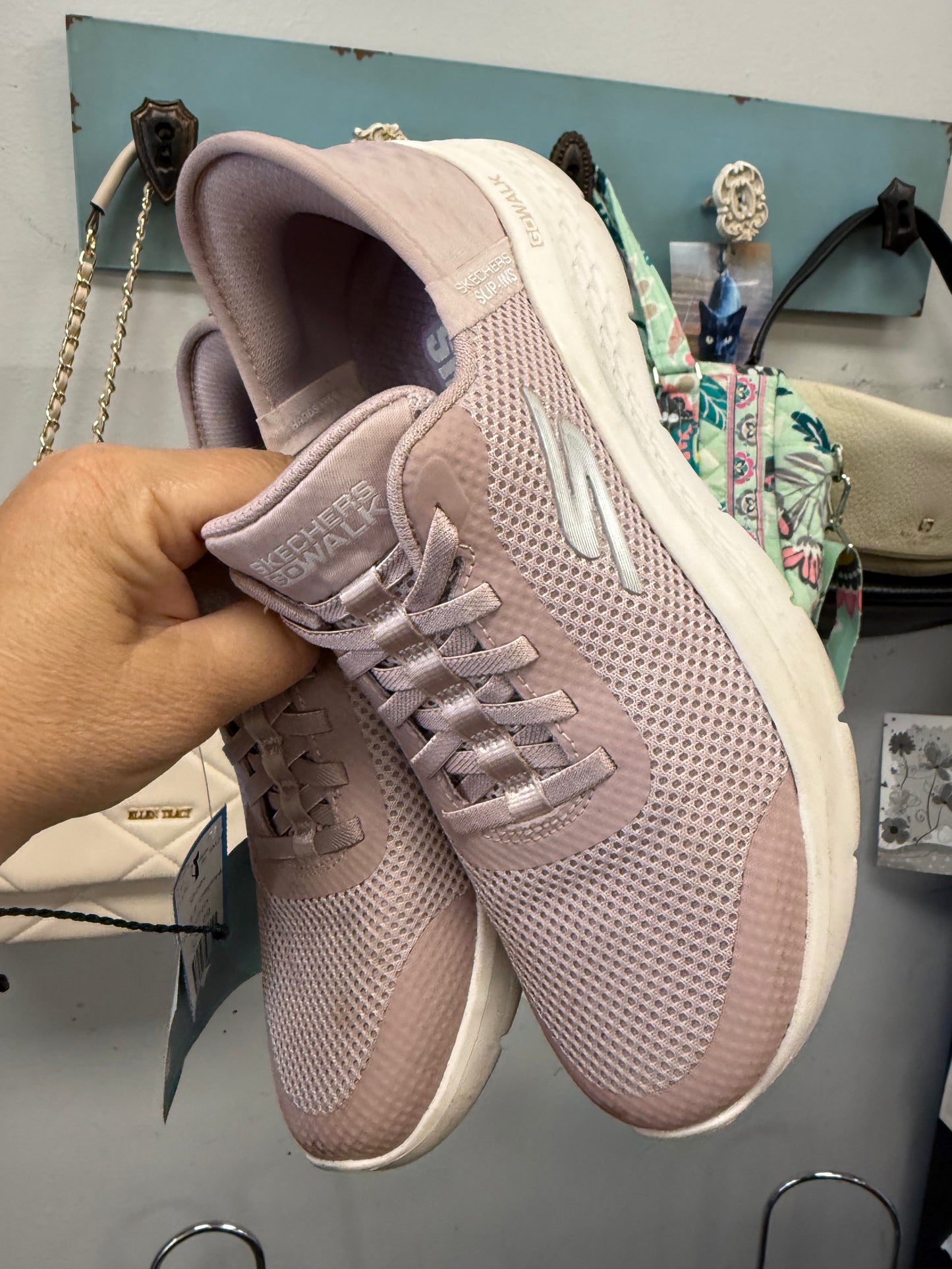 Skechers Gray/Pink Shoes, 6.5