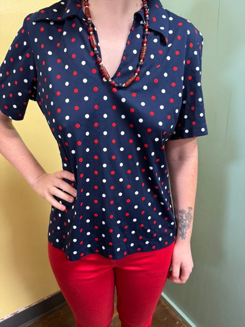 Rhoda Lee Navy Top, M