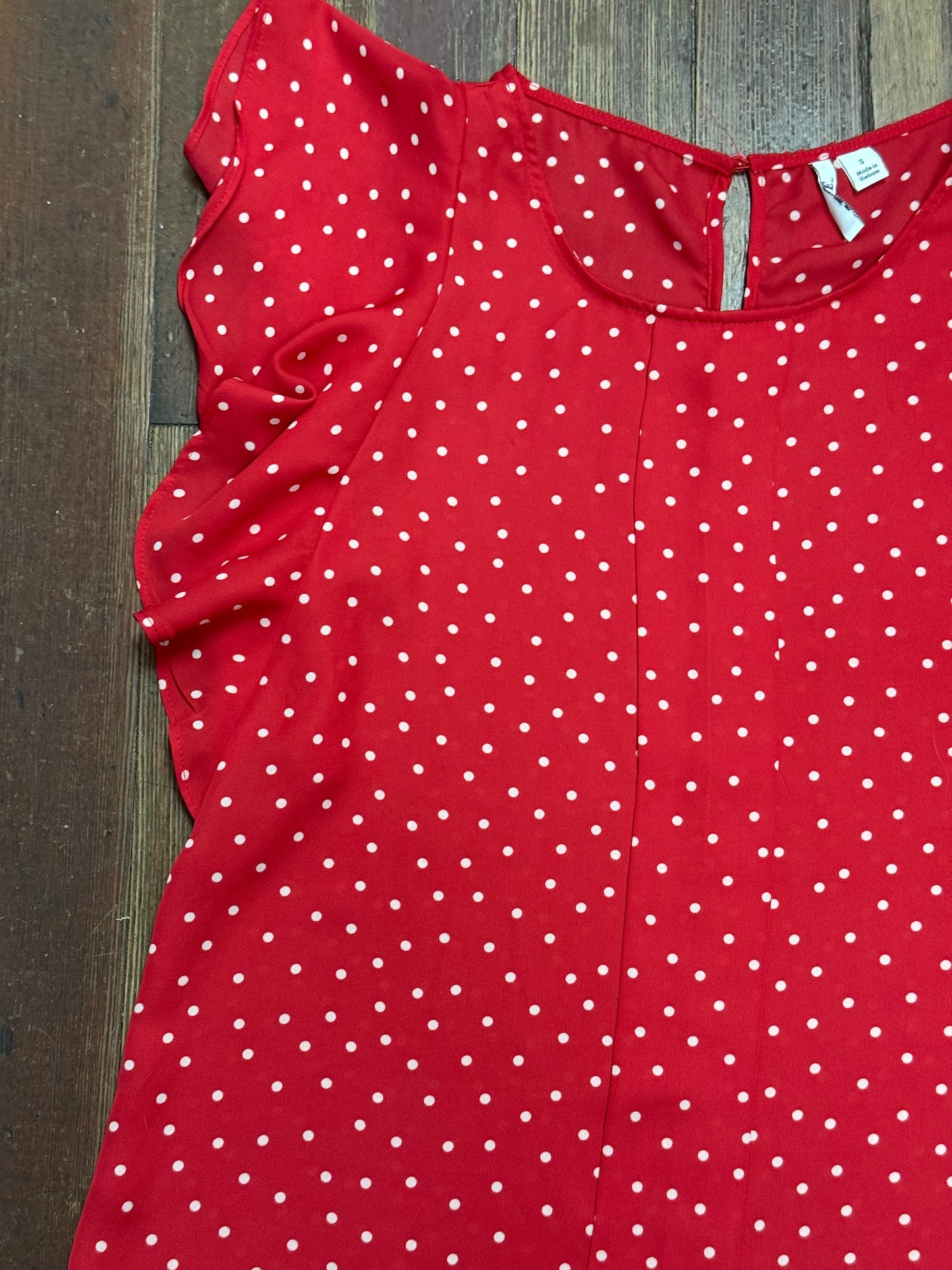 Elle red/white Tops, small