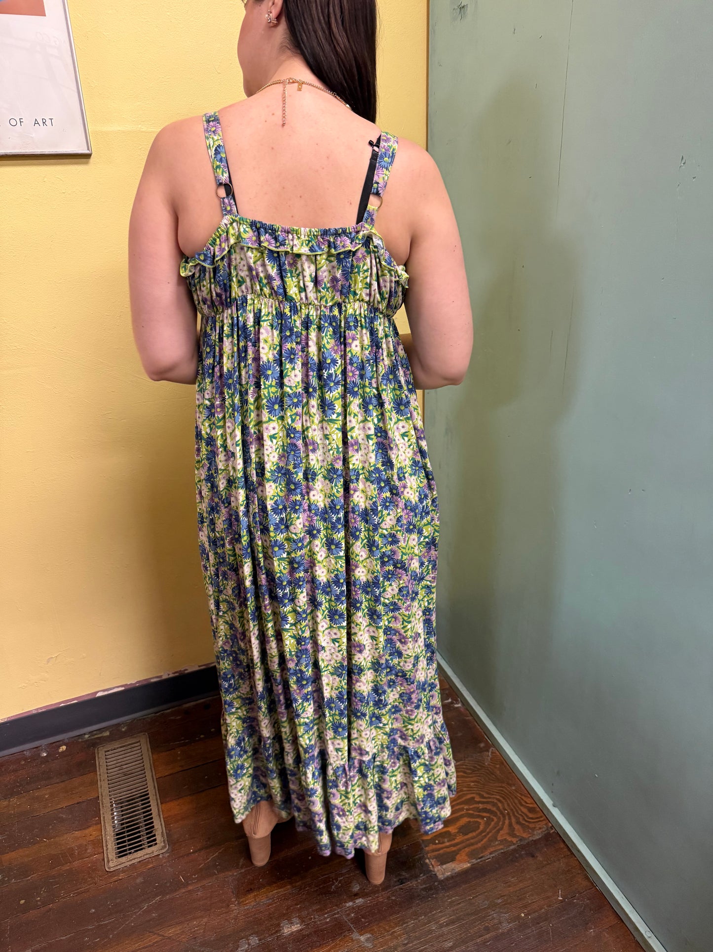 Natural Life Green Floral Dresses, M