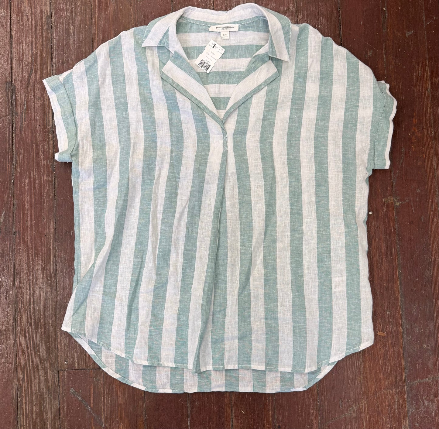 beach lunch lounge green/white Tops