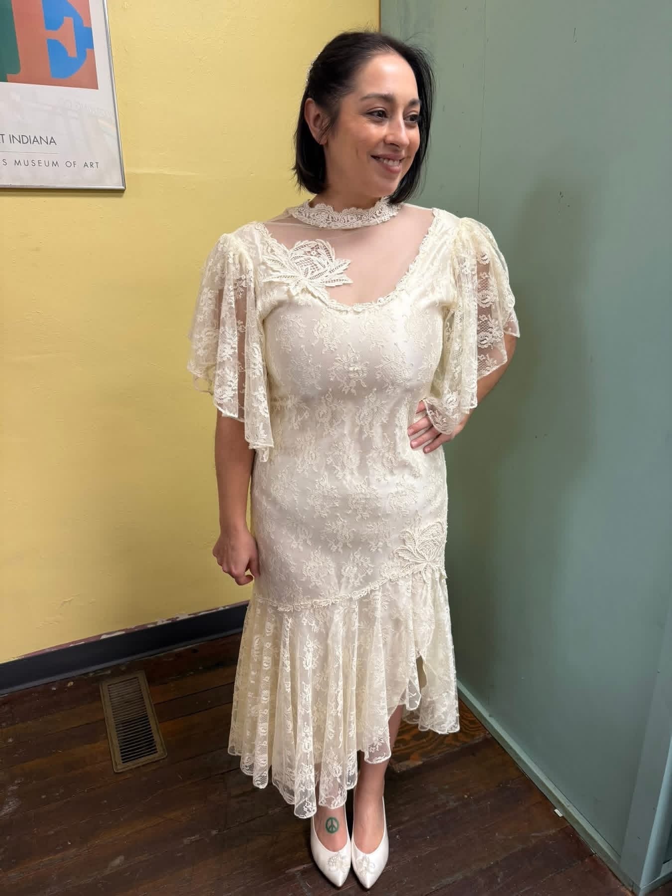 wedding dress white Vintage, small/medium