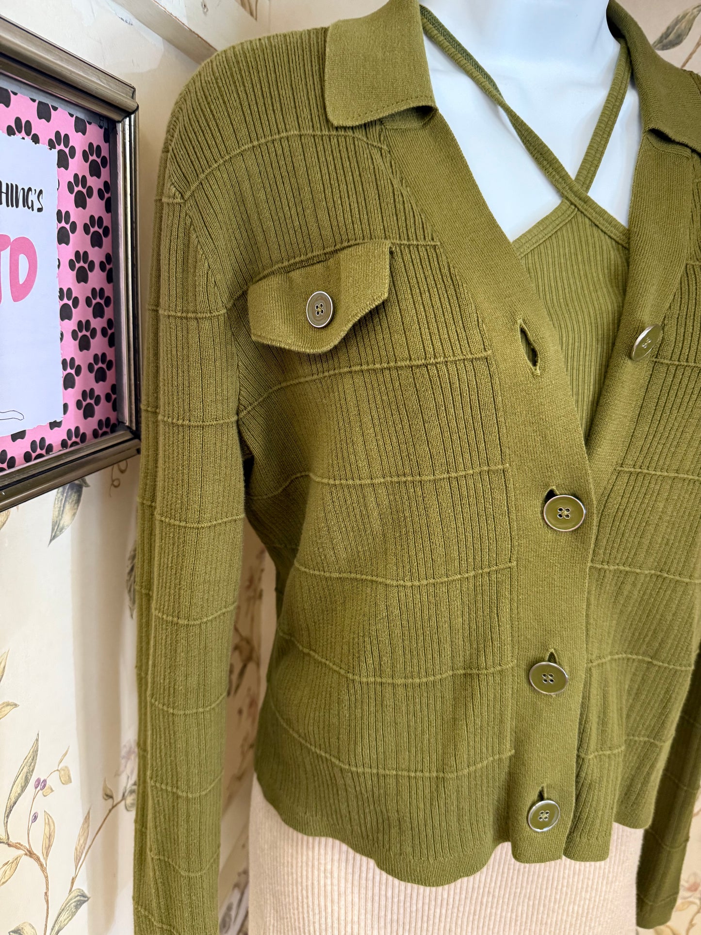 cabi set olive green Tops, s