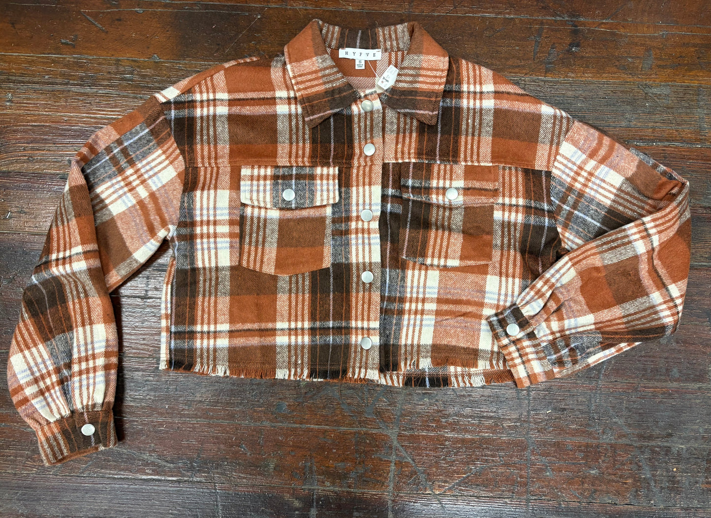 HYFVE Brown Plaid Shacket, S