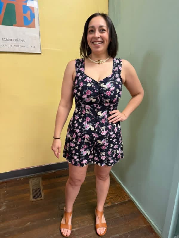 Hava floral print Vintage romper, m