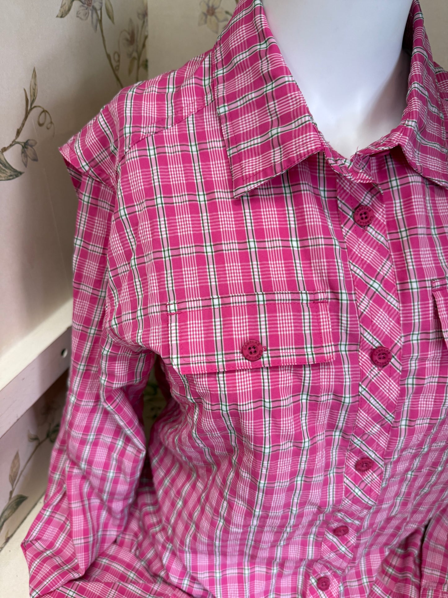 Cabela's Pink Plaid Tops, L