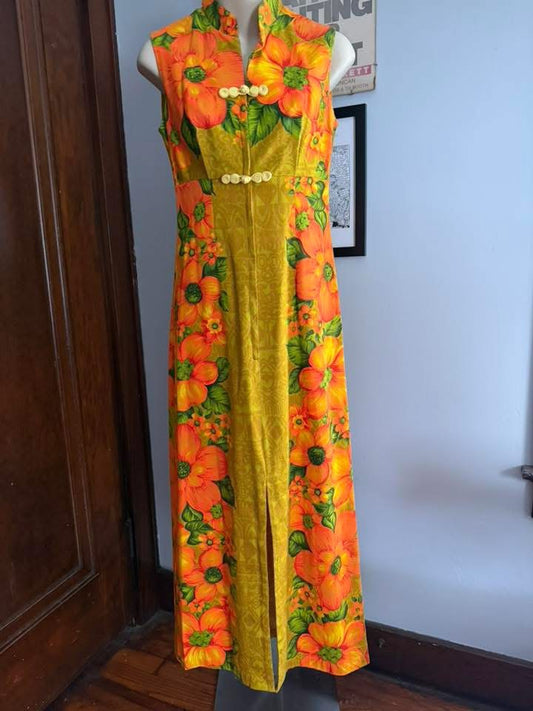 Hawaiin Togs orange/yellow Vintage dress, 8