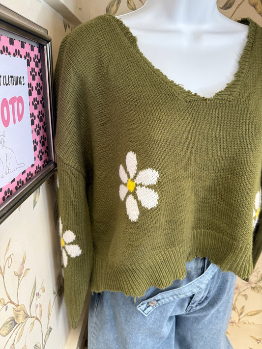 Just Polly Green Sweaters, medium
