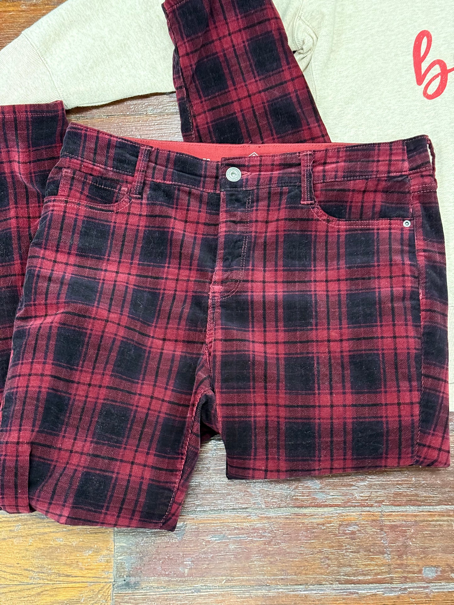 St John's Bay Red plaid Pants, 14