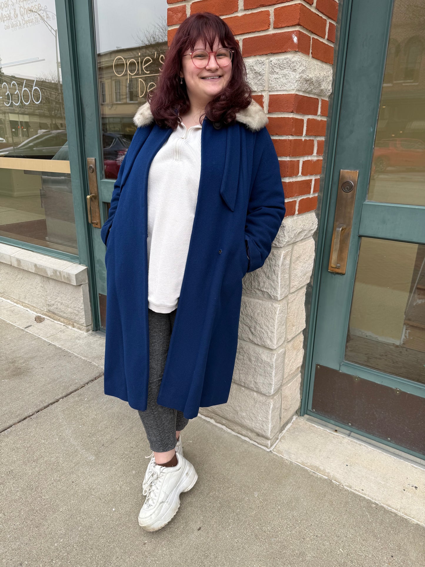 cashmere navy Vintage coat, medium