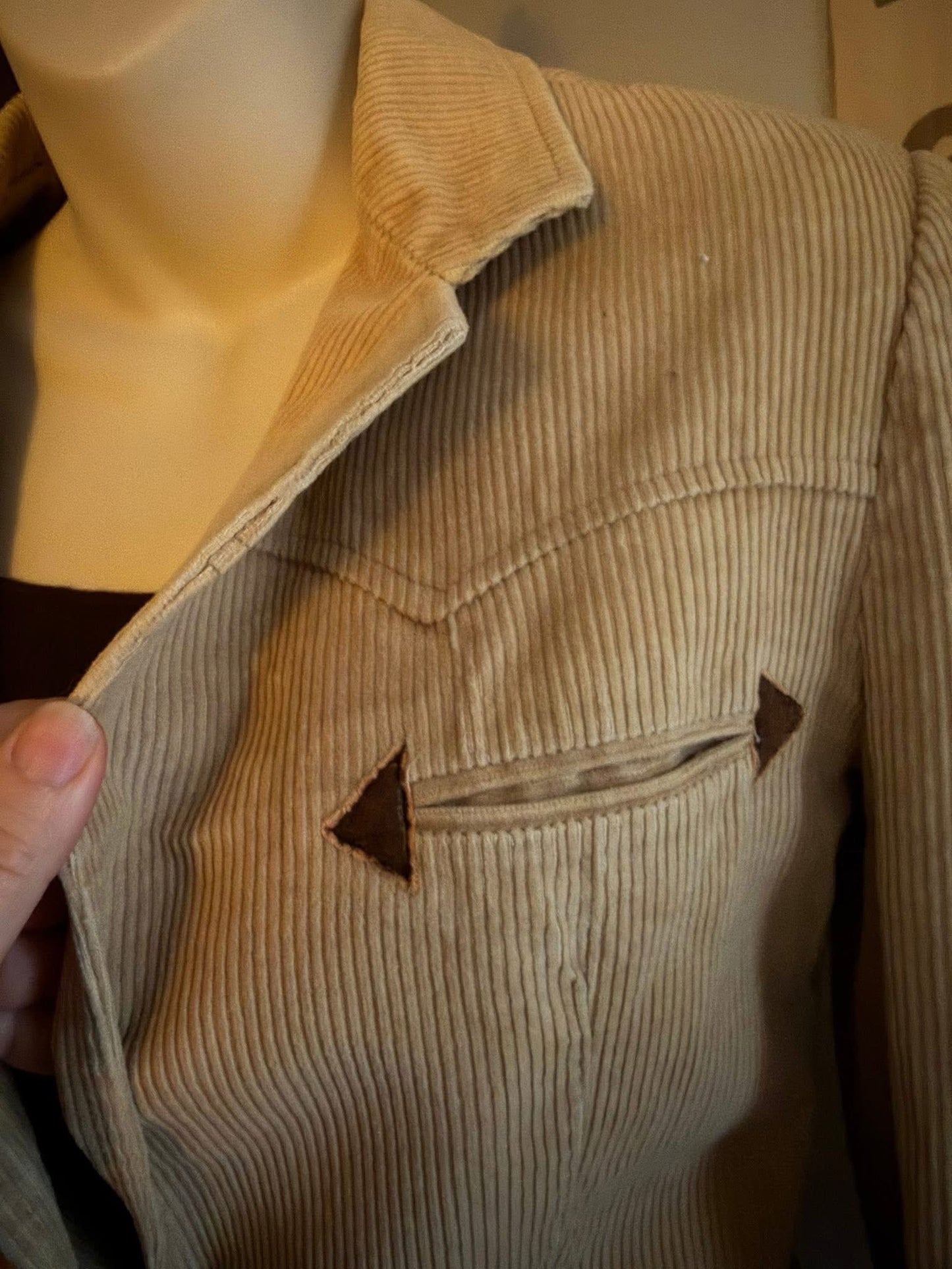 castle square tan Vintage blazer, medium