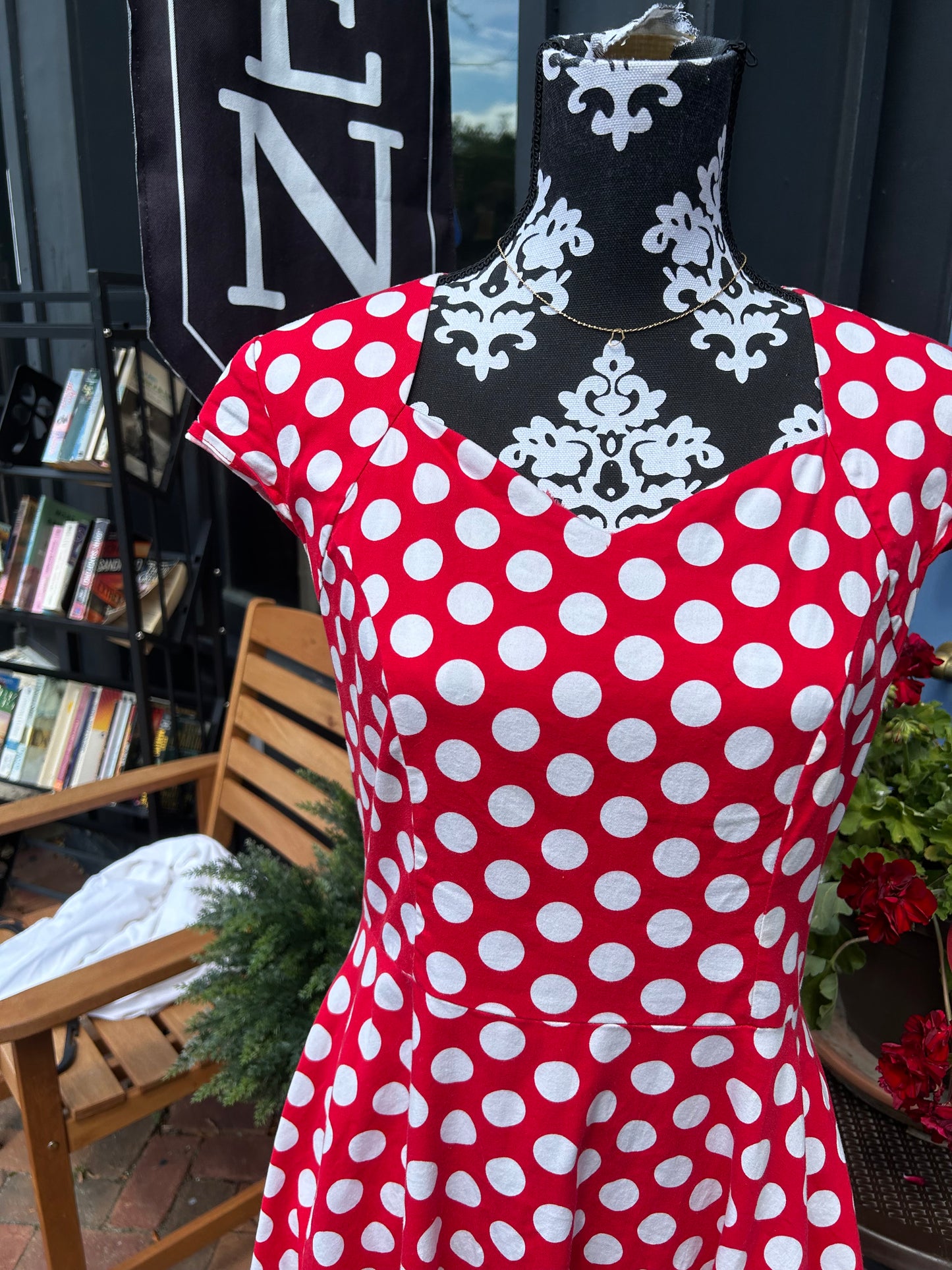 Muadress Red Polka Dot Dresses, L