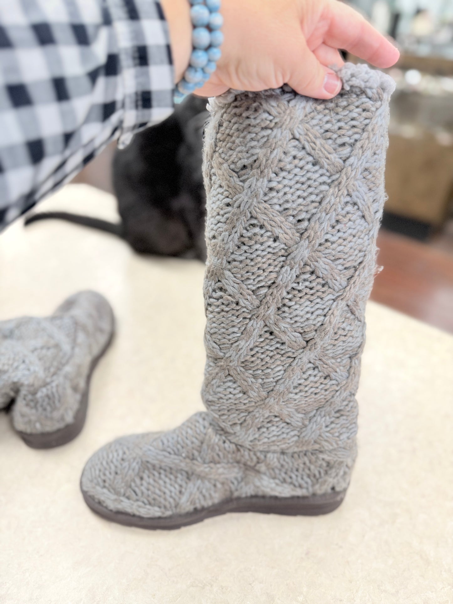 muk luks gray/brown Boots, 9