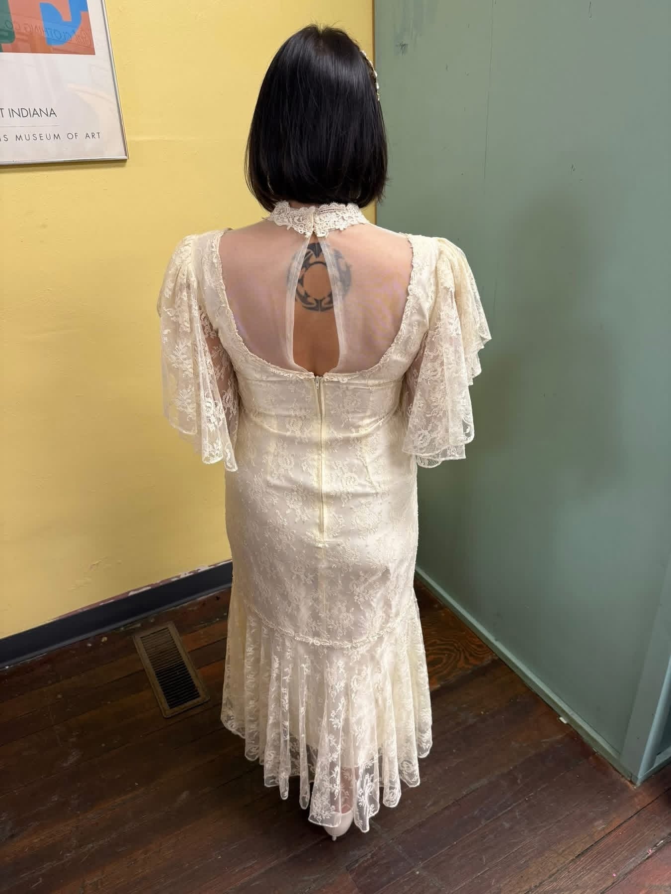 wedding dress white Vintage, small/medium