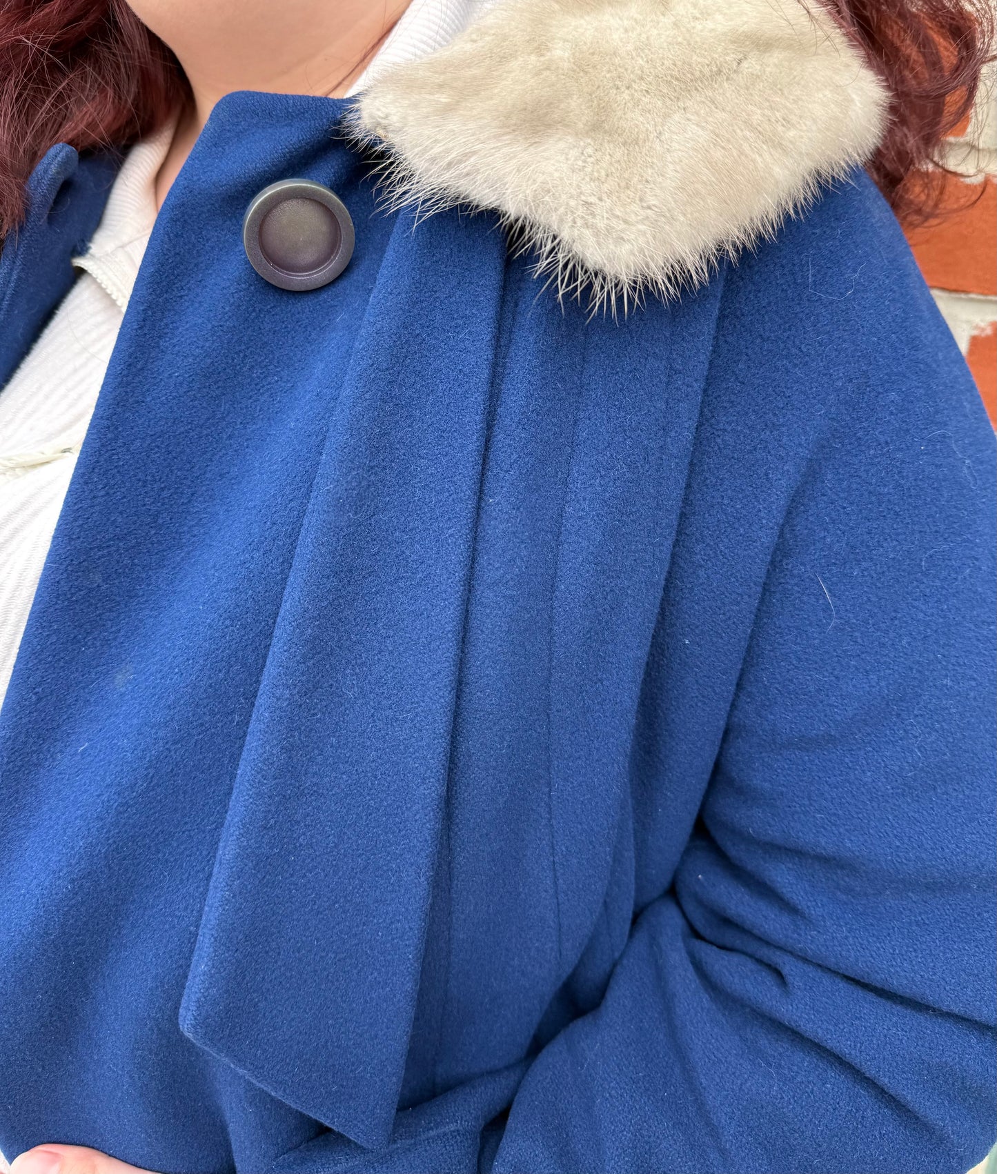 cashmere navy Vintage coat, medium