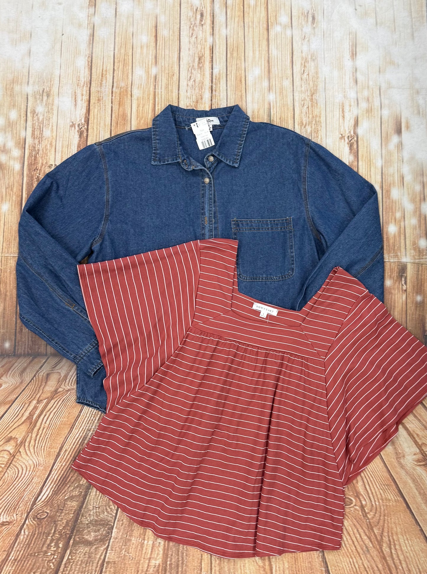 Down East coral/rust Tops, L