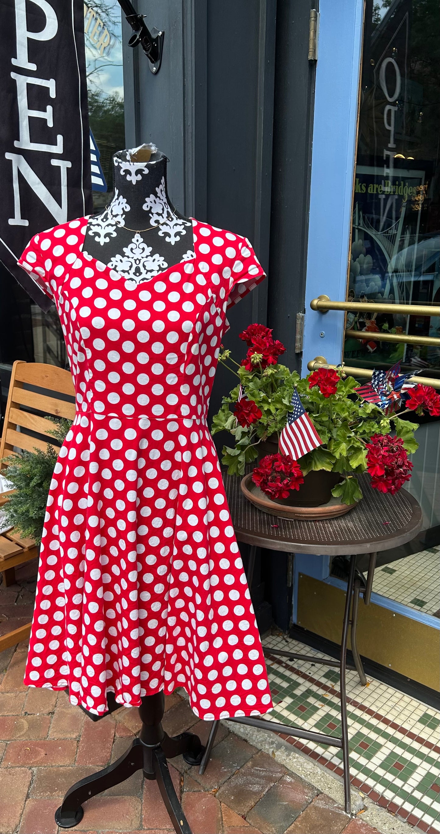 Muadress Red Polka Dot Dresses, L