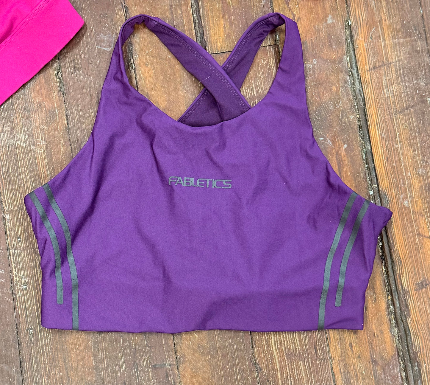 fabletics purple sports bra, m/l
