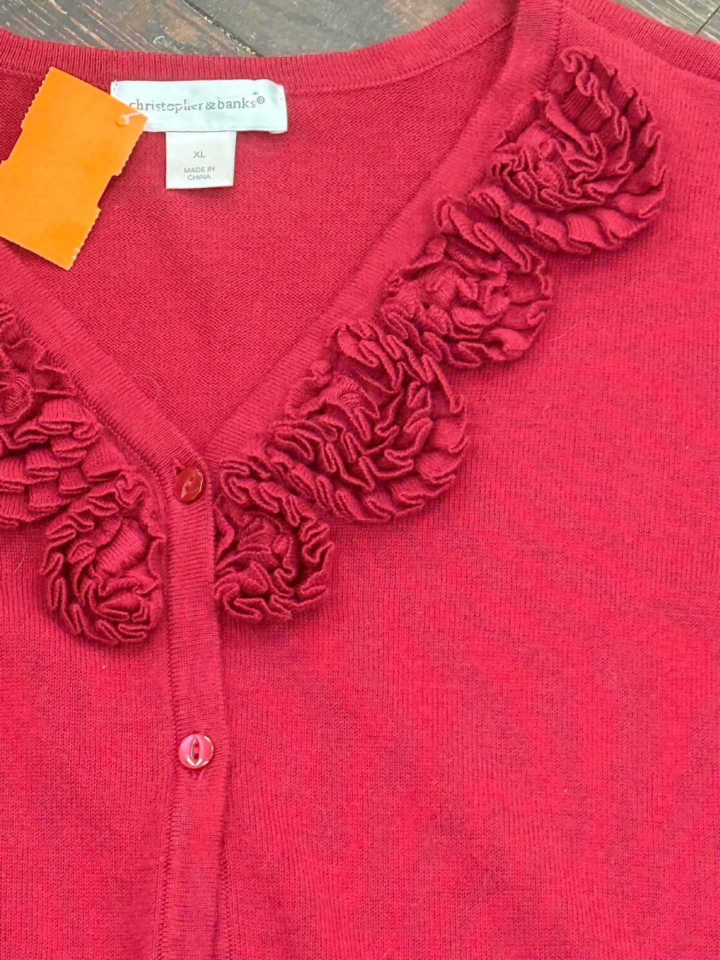 Christopher & Banks Red Cardigans, XL