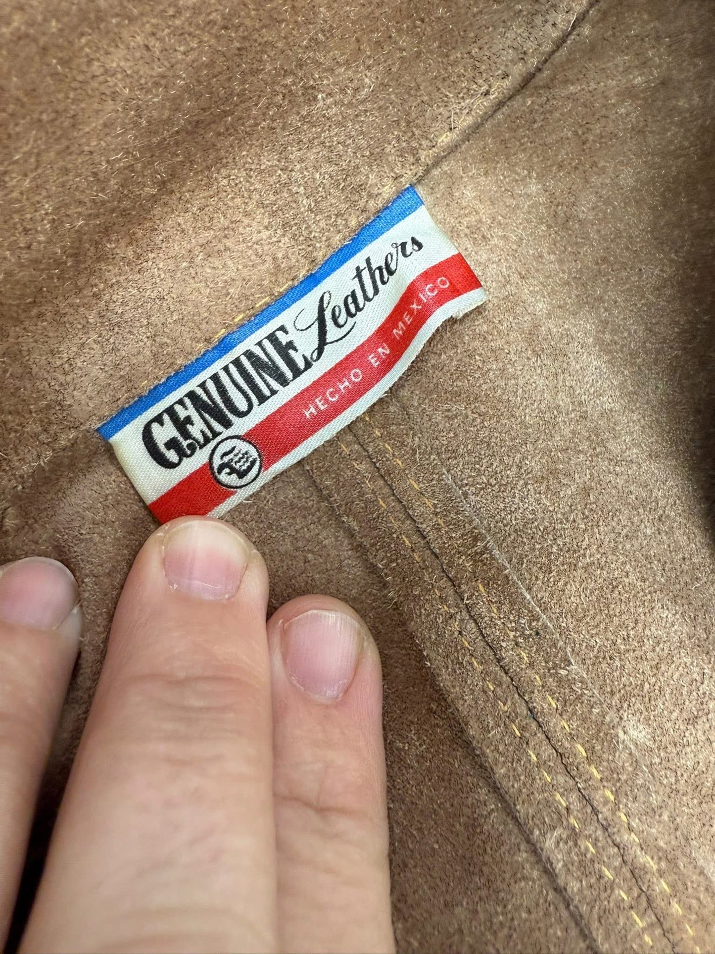 Genunine leather brown/tan Vintage poncho