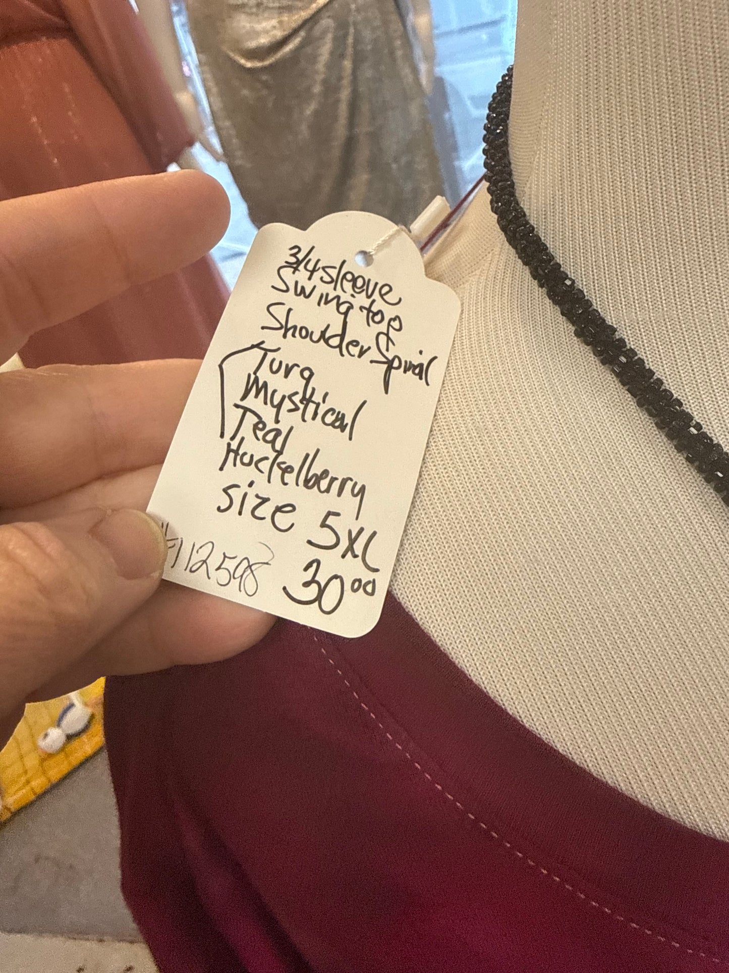 Indigo Whimsey multi Tops, 5xl