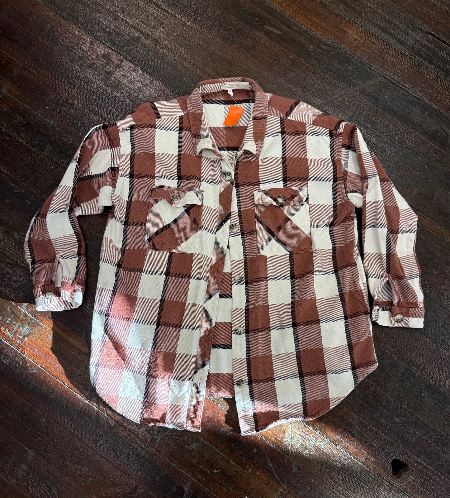 Maurices Brown Plaid Tops, XXL