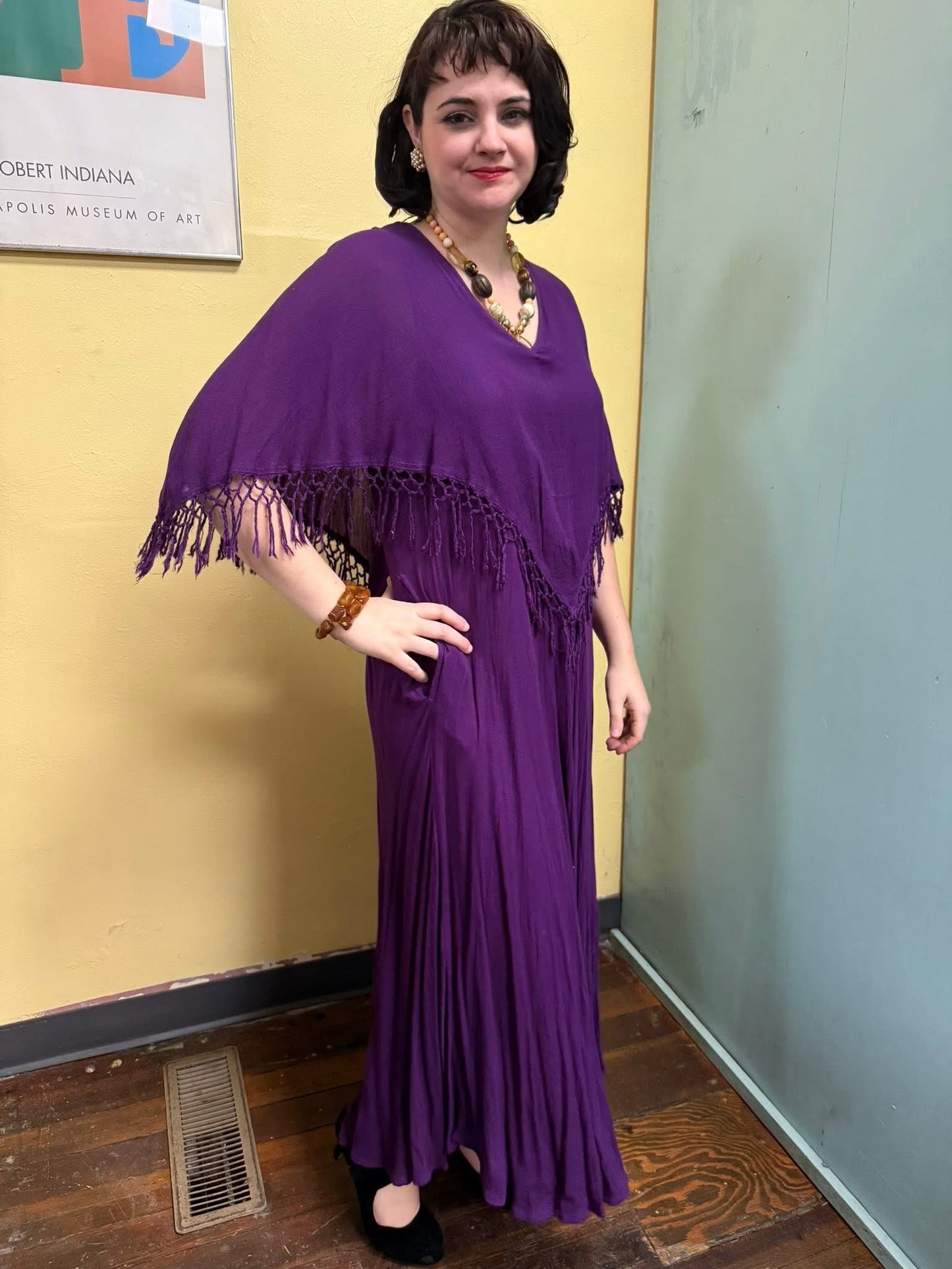 Krishma purple Vintage dress, one size