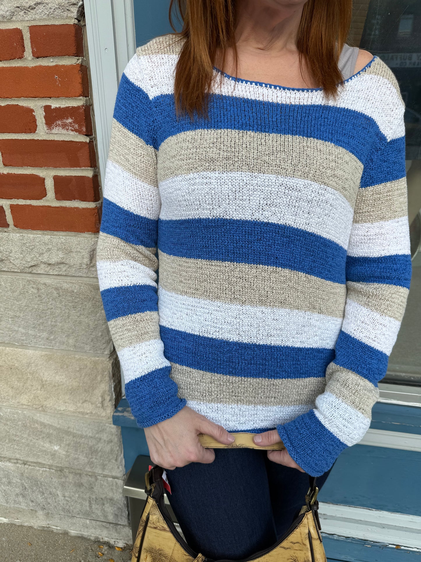 CC Hughes Blue/White Sweaters, L