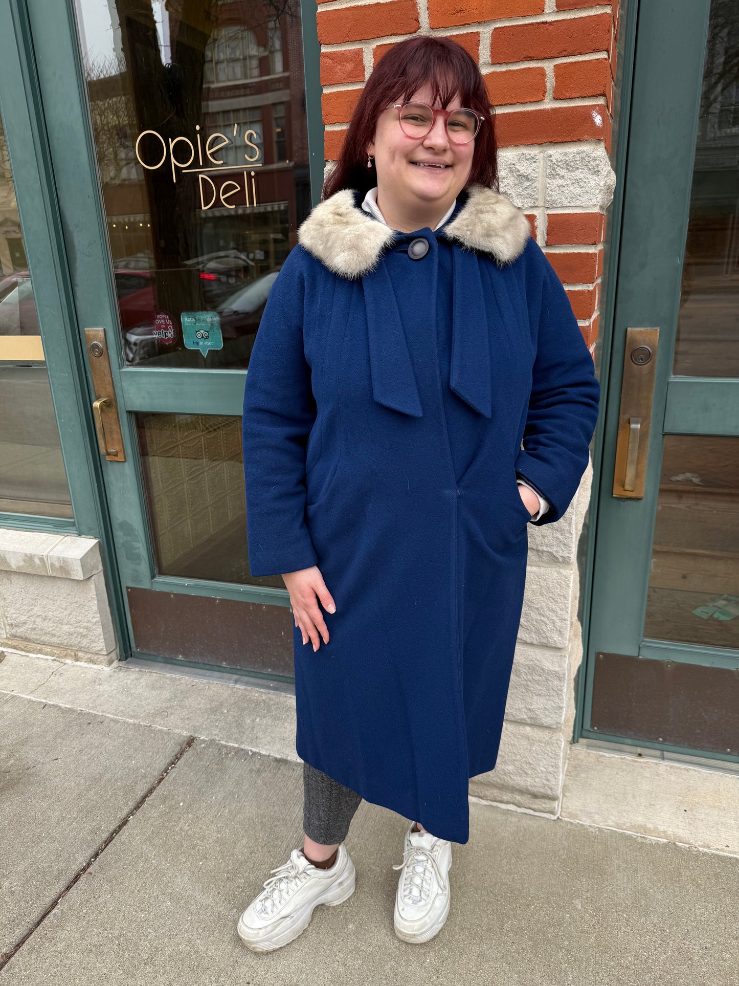 cashmere navy Vintage coat, medium