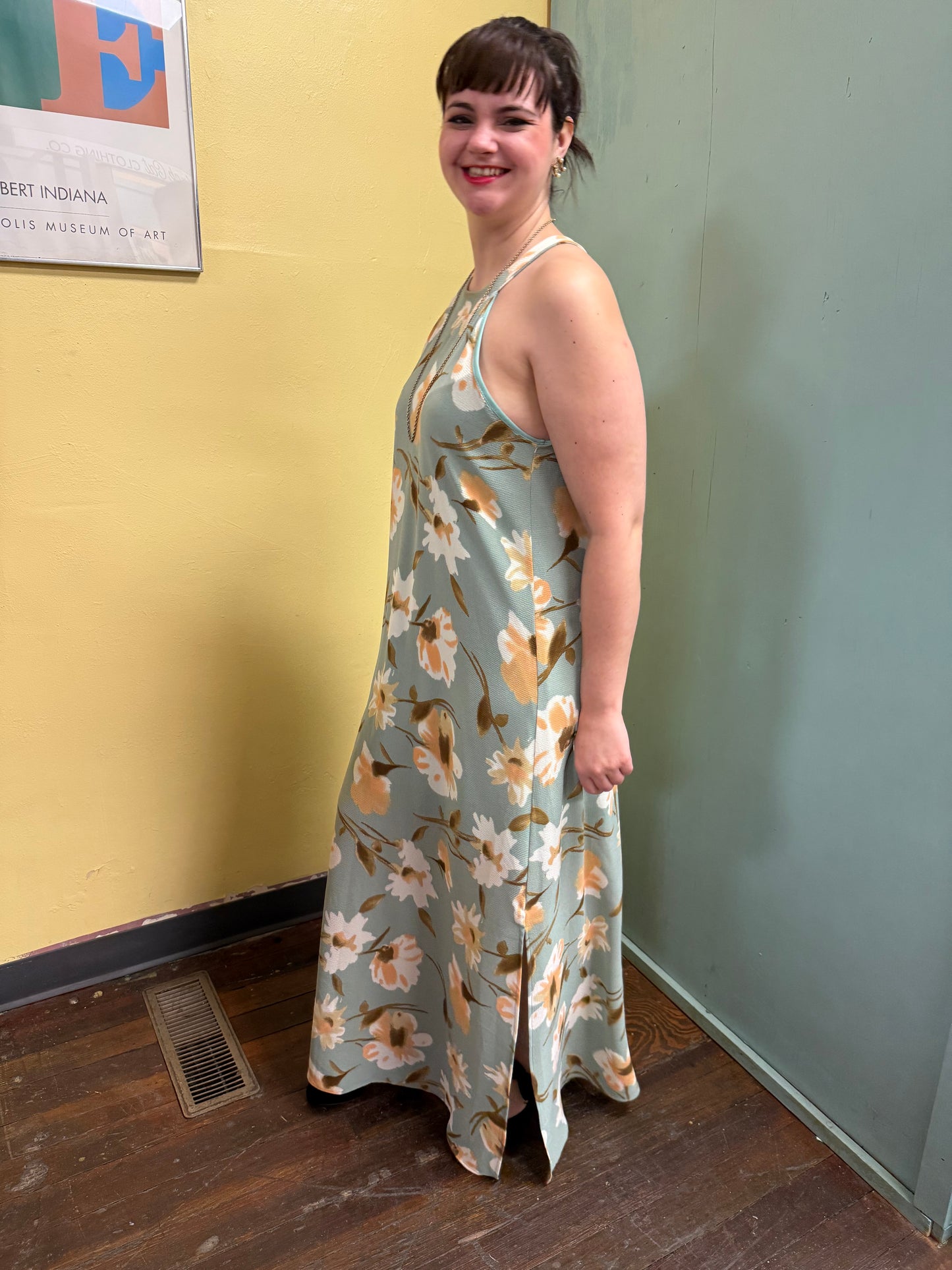 First Look Green / Peach Dresses, L