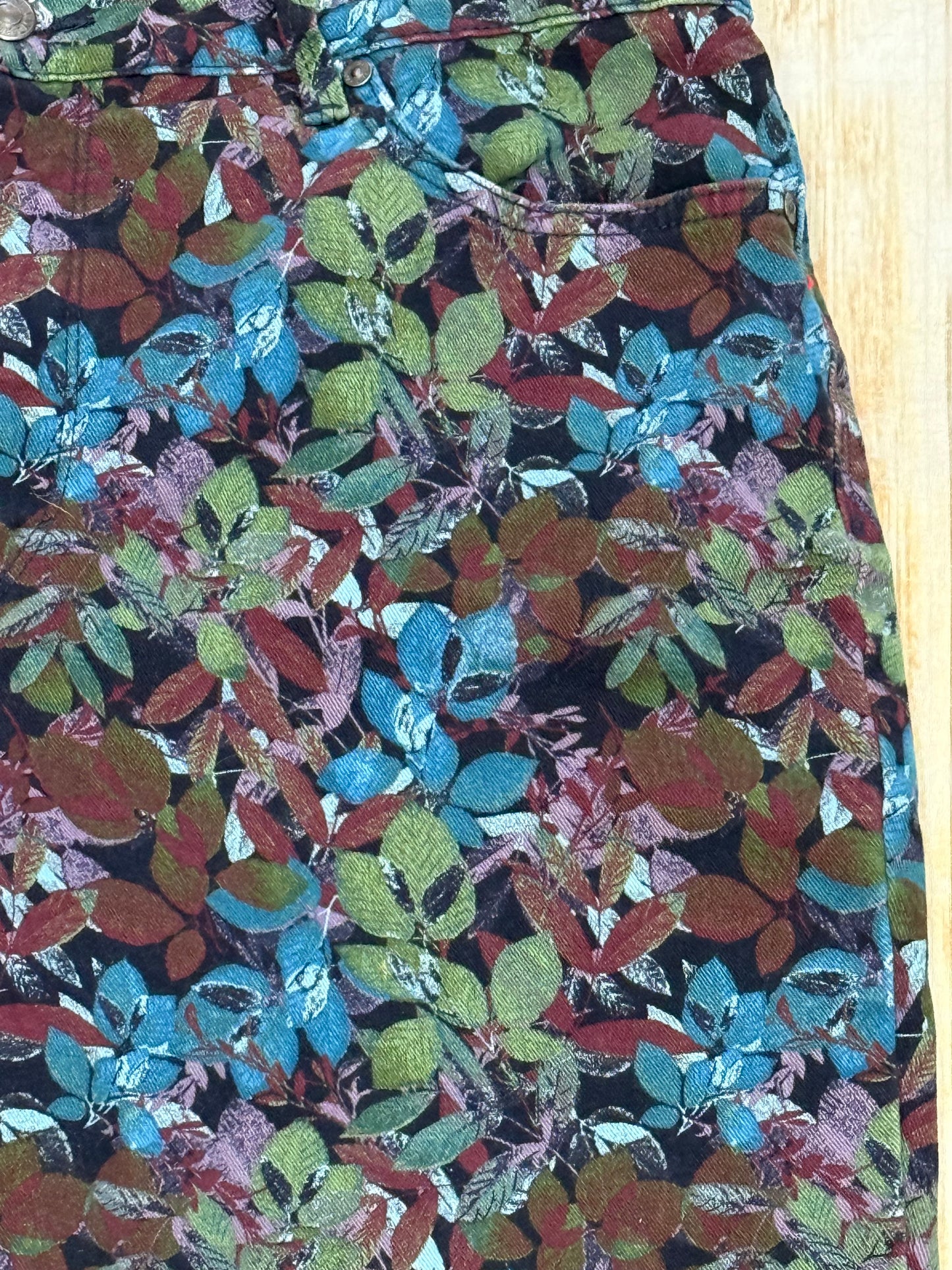 Gloria Vanderbilt Black Floral Pants, 14