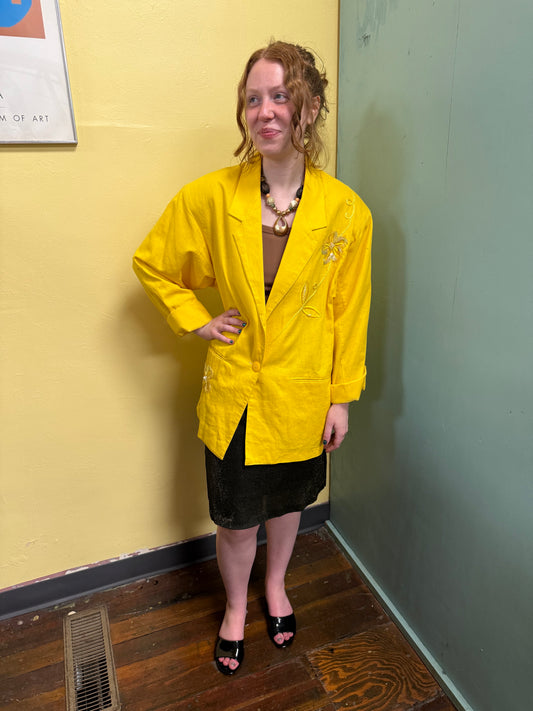 Adolfo Int yellow Vintage blazer, medium