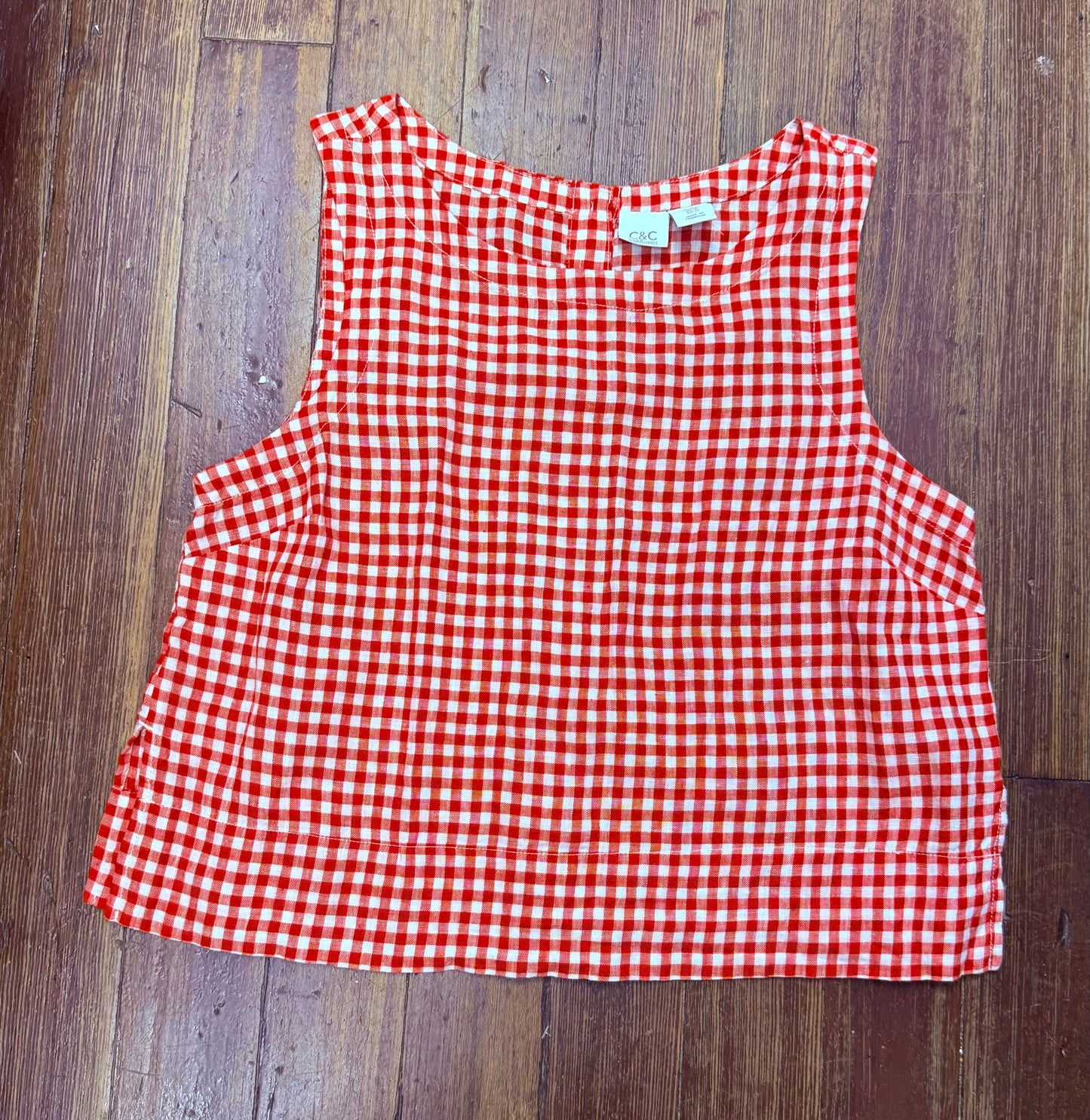 C & C Cali red/white Tank Tops, medium