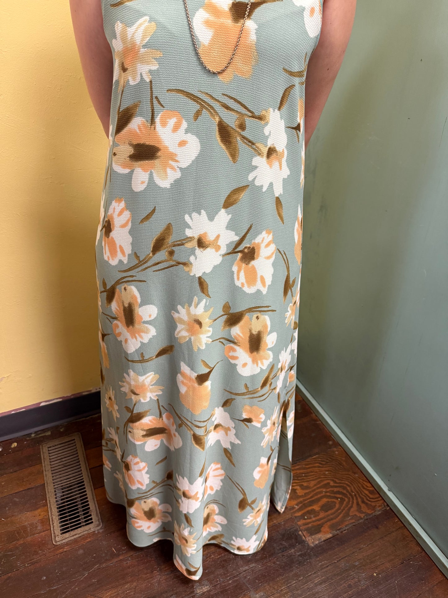 First Look Green / Peach Dresses, L