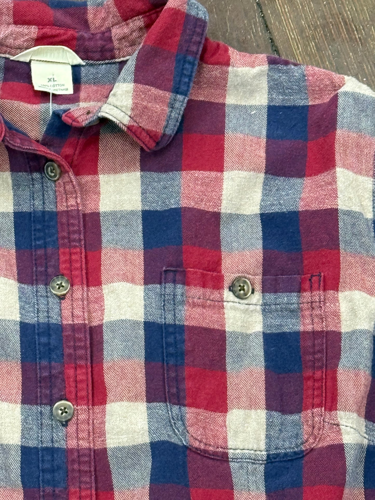 Duluth Trading Red/Navy Button Ups, XL